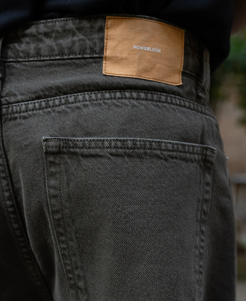 Dark Olive Washed Baggy Jeans - Image 6