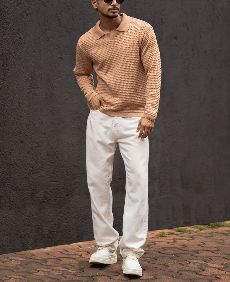 Dusty Rose Regular Fit Full Sleeves T-Shirt - Image 6