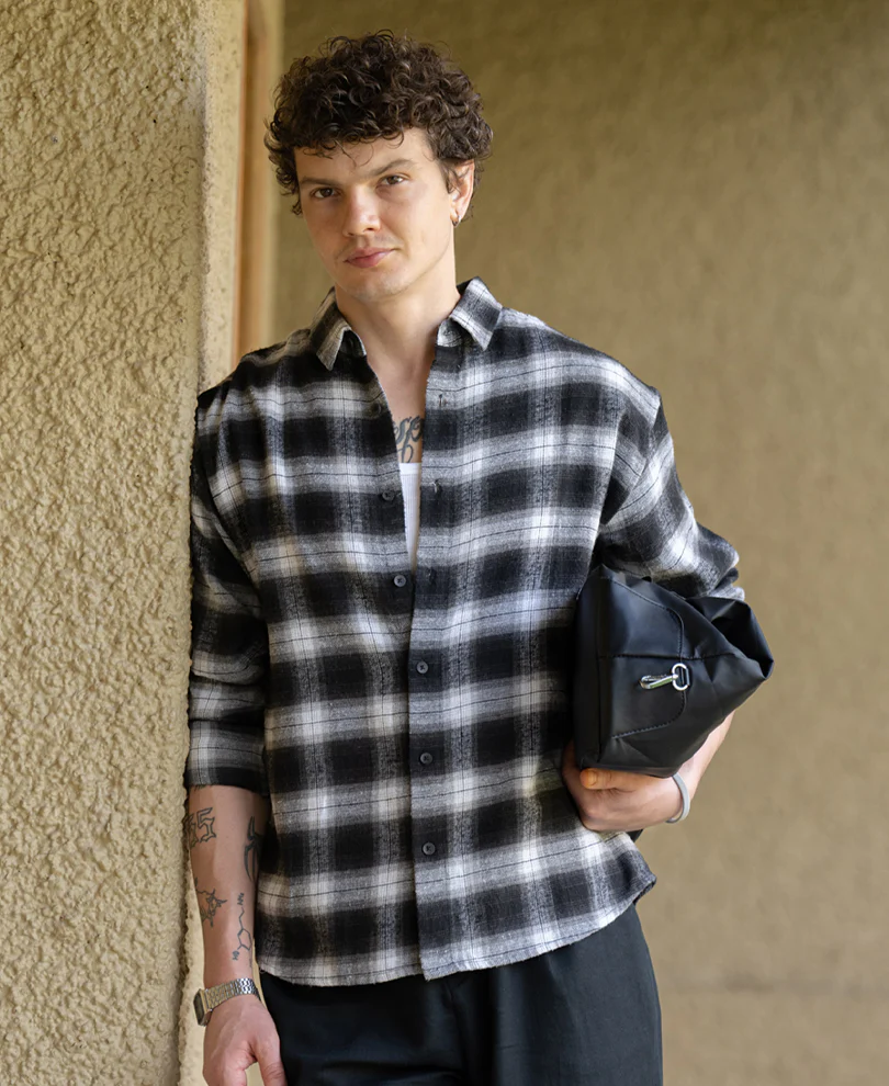 Floral Embroidered Checks Shirt - Image 3