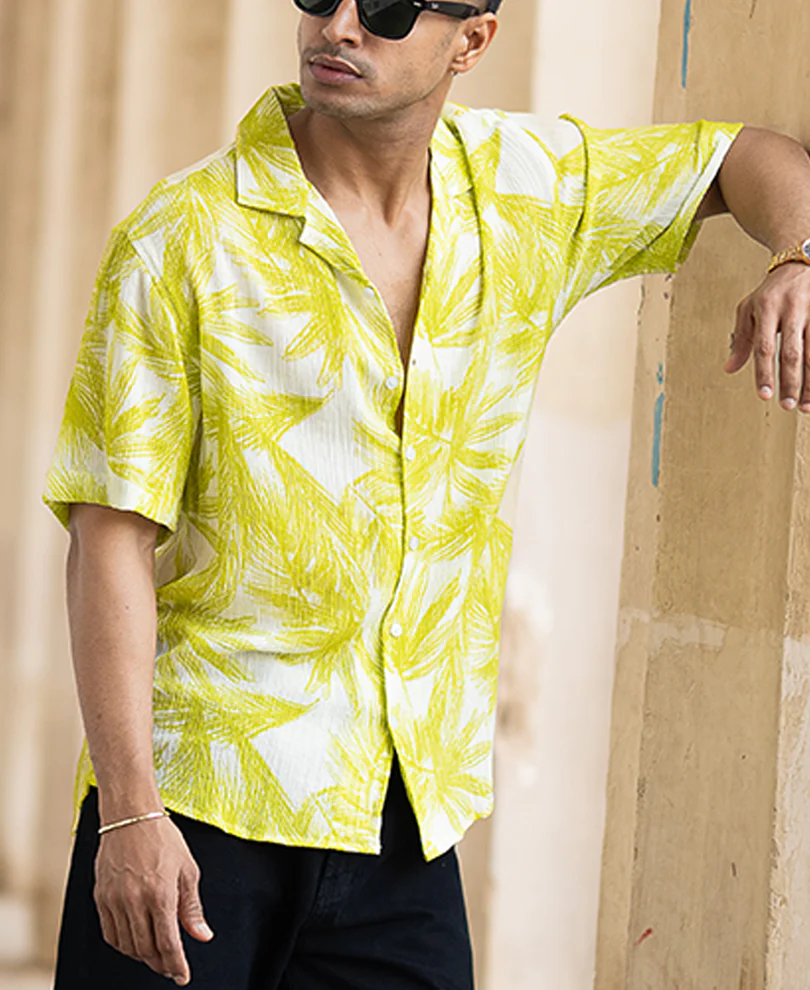 Lime Forest Printed Shirt - Image 3
