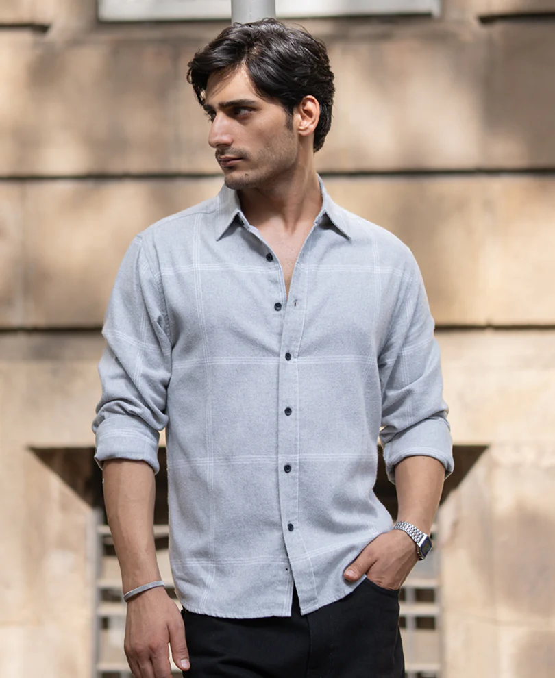 Grey Checks Shirt - Image 3