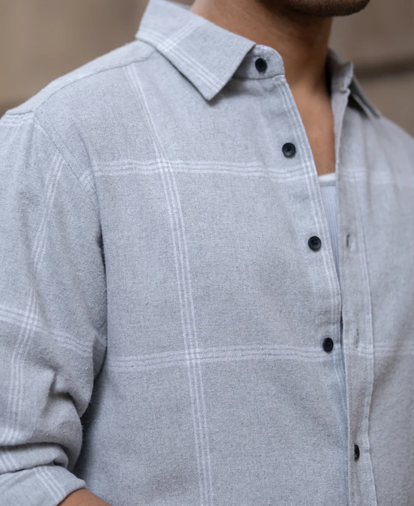Grey Checks Shirt - Image 4