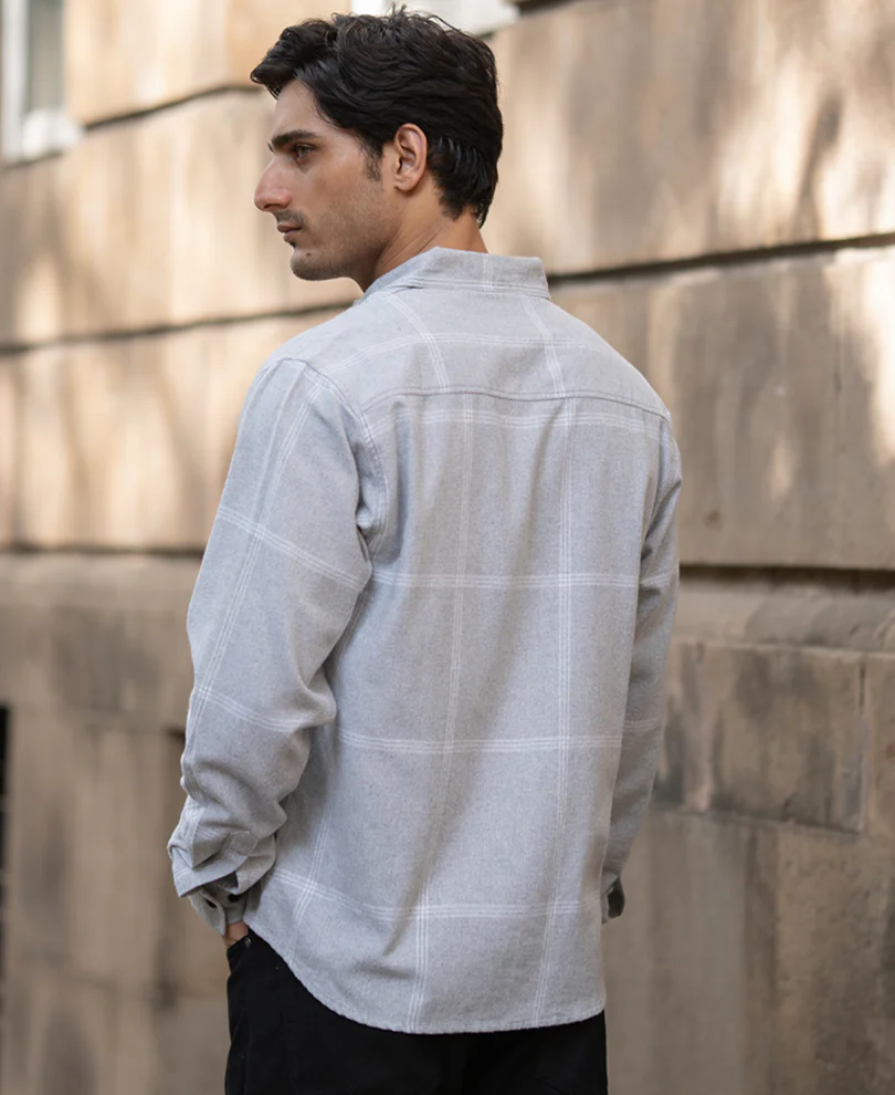 Grey Checks Shirt - Image 6