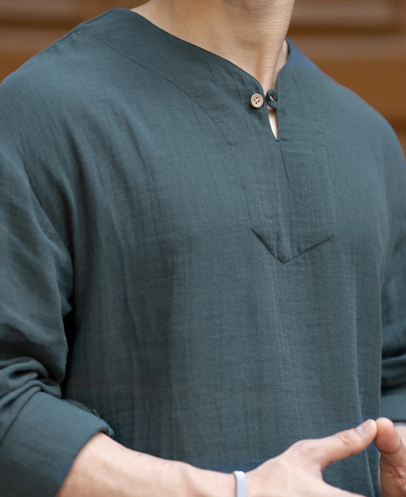 Grey Lightweight Kurta Shirt 100% Cotton - Image 4