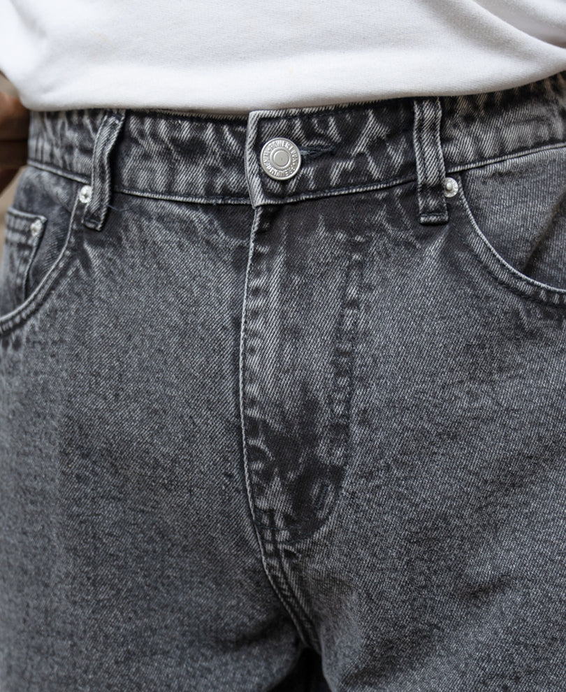 Charcoal Panelled Barrel Fit Jeans - Image 4