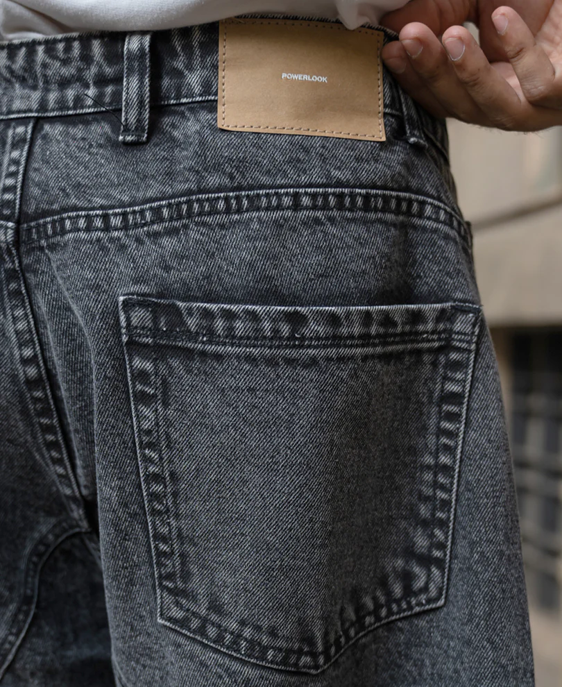 Charcoal Panelled Barrel Fit Jeans - Image 7
