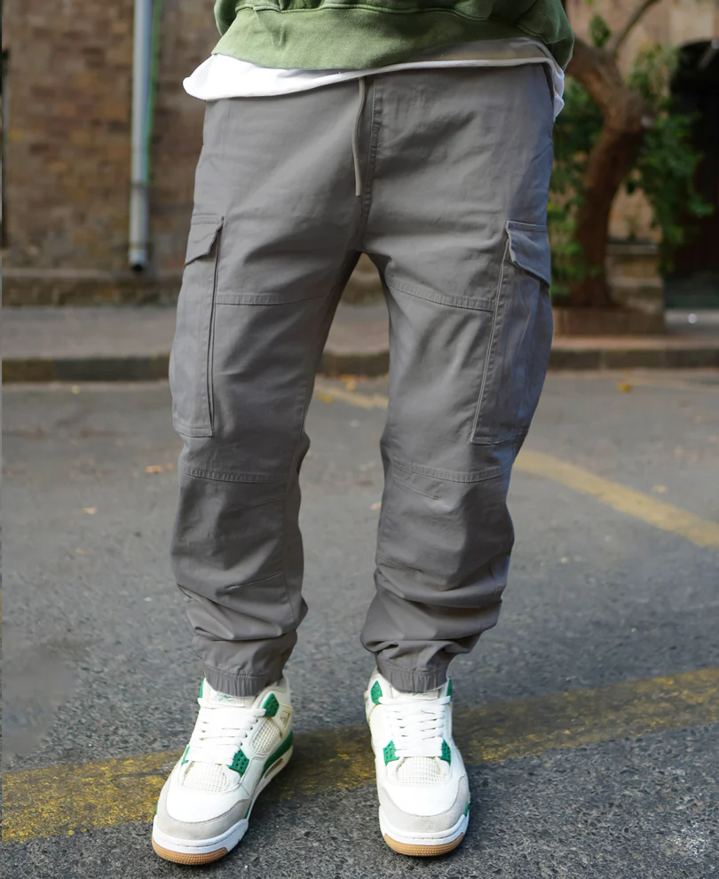 Grey Regular Fit Cargo Pant - Image 2