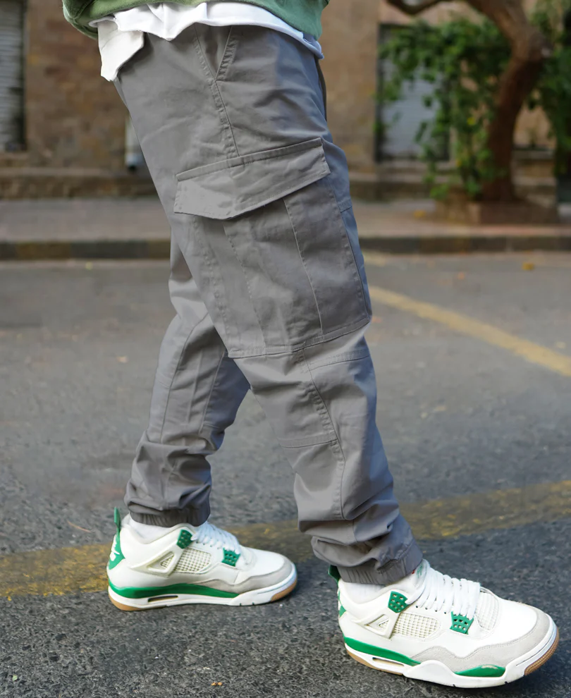 Grey Regular Fit Cargo Pant - Image 3
