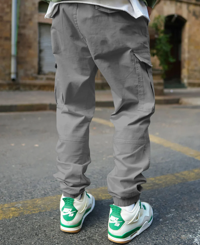 Grey Regular Fit Cargo Pant - Image 5