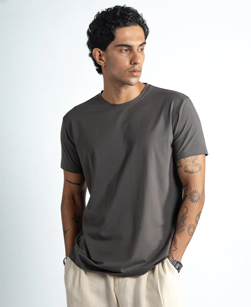 Grey Regular Fit Lightweight T-Shirt - Image 2
