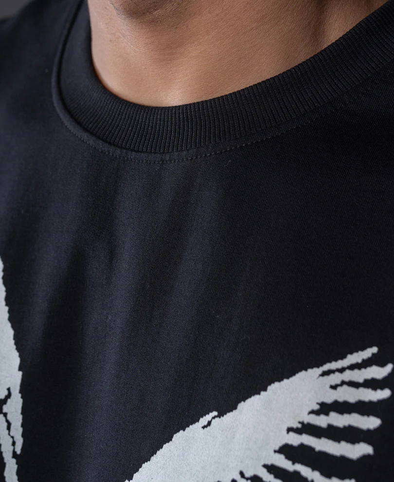 Heron Print Black Vest 100% Cotton - Image 3