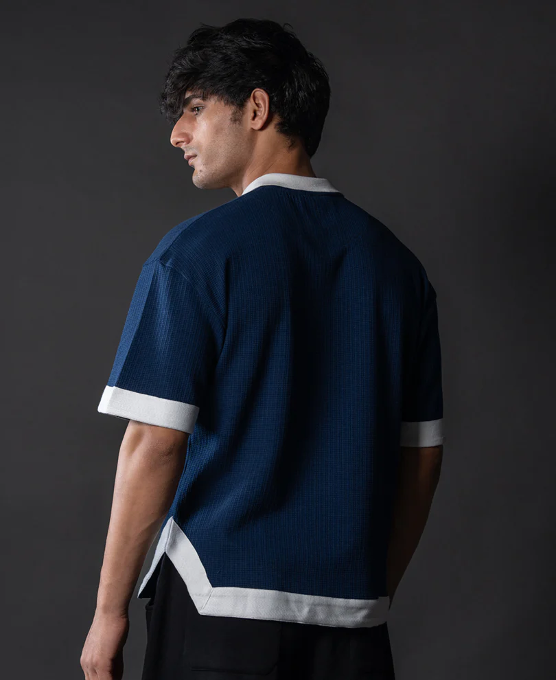 Indigo Blue Embroidered T-Shirt - Image 6
