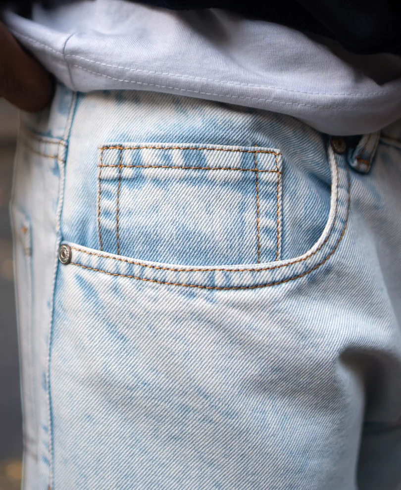 Light Blue Basic Baggy Fit Denim Jeans - Image 4