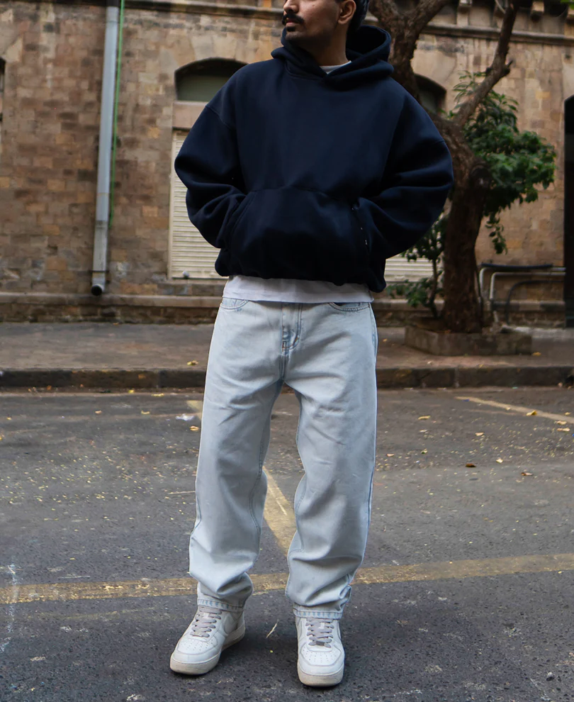Light Blue Basic Baggy Fit Denim Jeans - Image 5