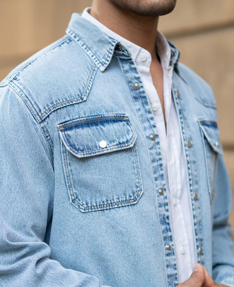 Light Blue Denim Shirt - Image 4