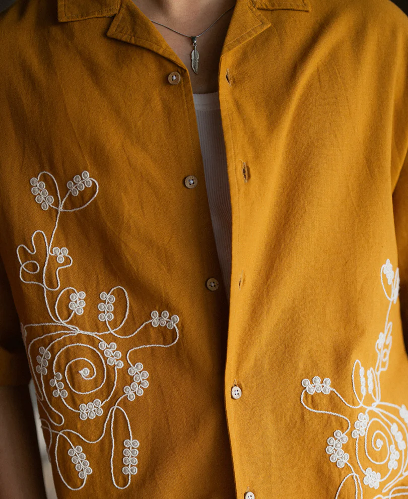 Light Brown Embroidered Shirt - Image 4