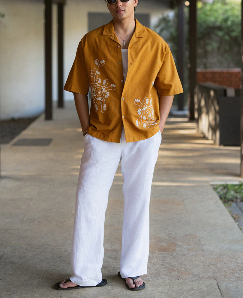 Light Brown Embroidered Shirt - Image 6