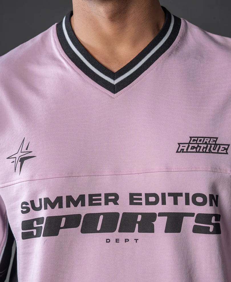 Light Pink Panelled Sport T-Shirt - Image 5