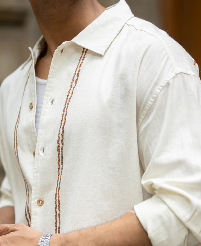 Linen Saint Tropez Print Shirt 100% Cotton - Image 4