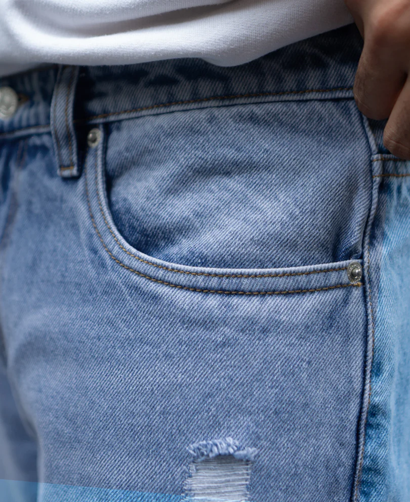 Mid Blue Baggy Ripped Jeans - Image 5