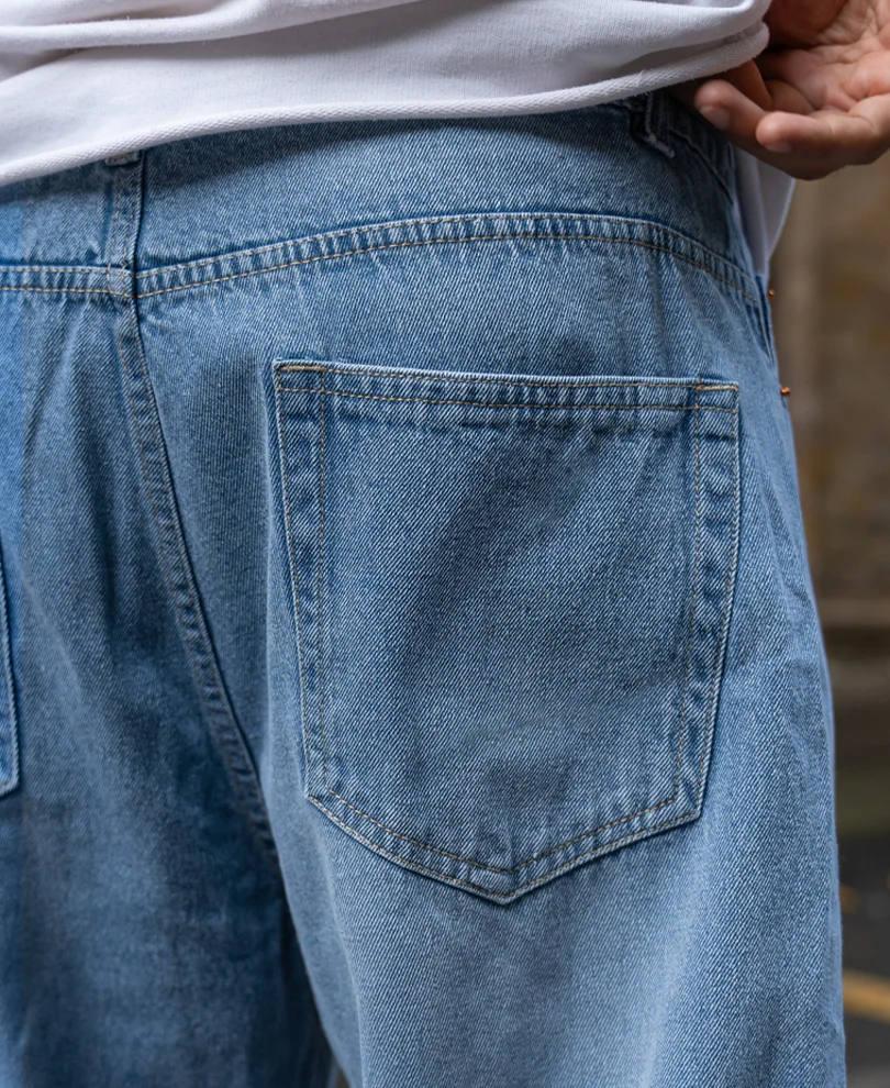 Mid Blue Washed Baggy Jeans - Image 5