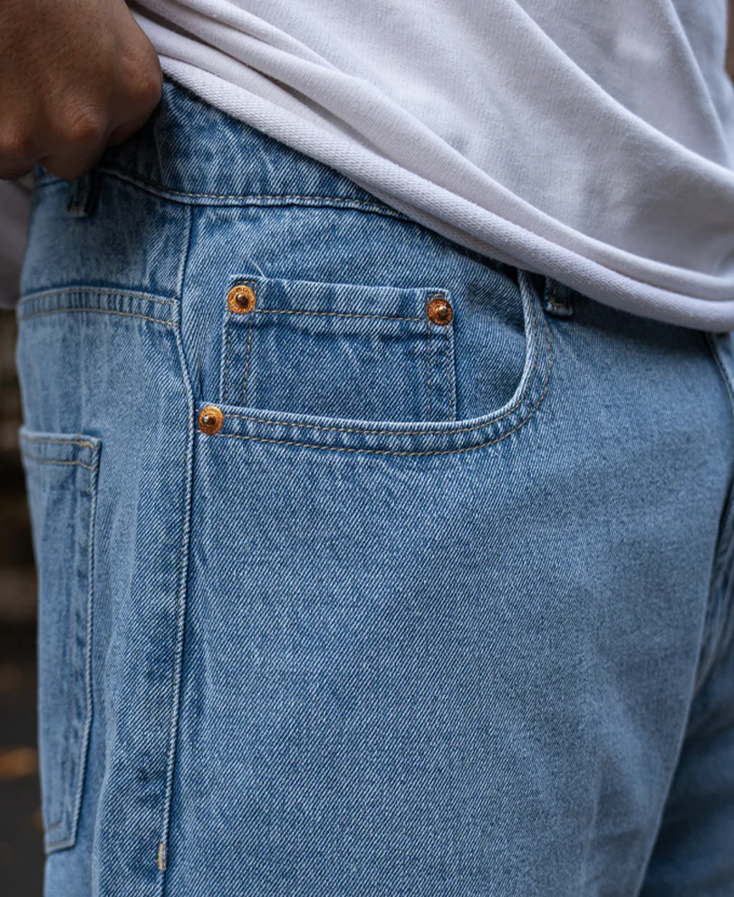 Mid Blue Washed Baggy Jeans - Image 6