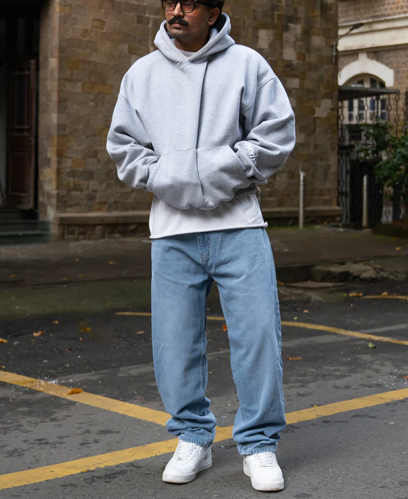 Mid Blue Washed Baggy Jeans - Image 7