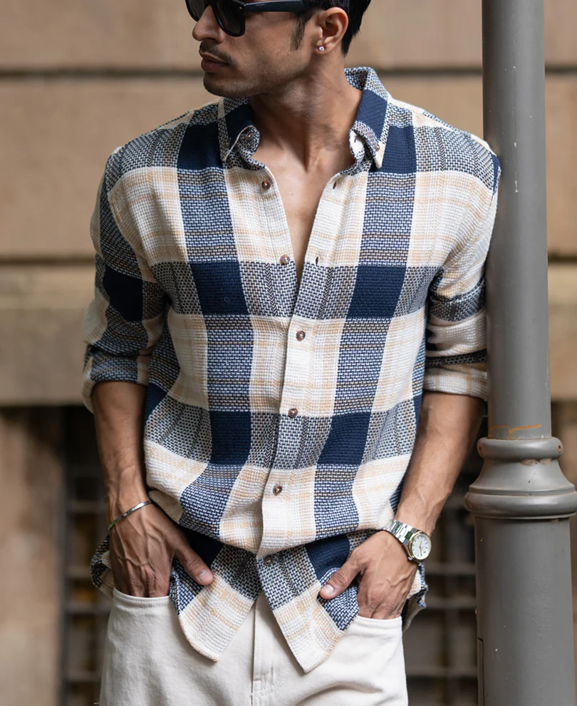 Multicolor Structured Checks Shirt - Image 2