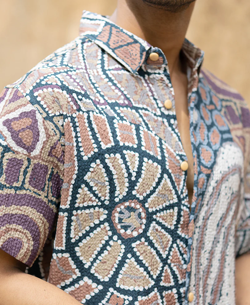 Multicolour Abstract Structured Print Shirt - Image 4