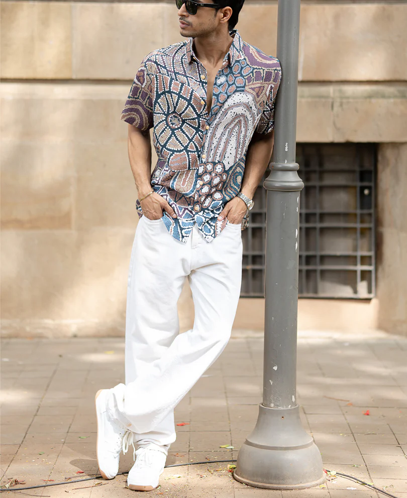 Multicolour Abstract Structured Print Shirt - Image 6