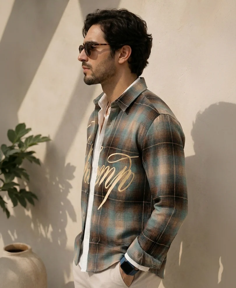 Multicolour Printed Checks Shirt - Image 2