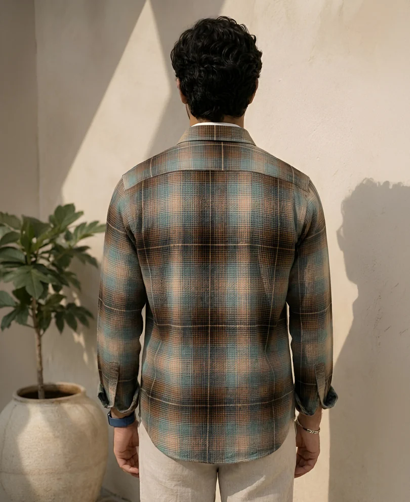 Multicolour Printed Checks Shirt - Image 3