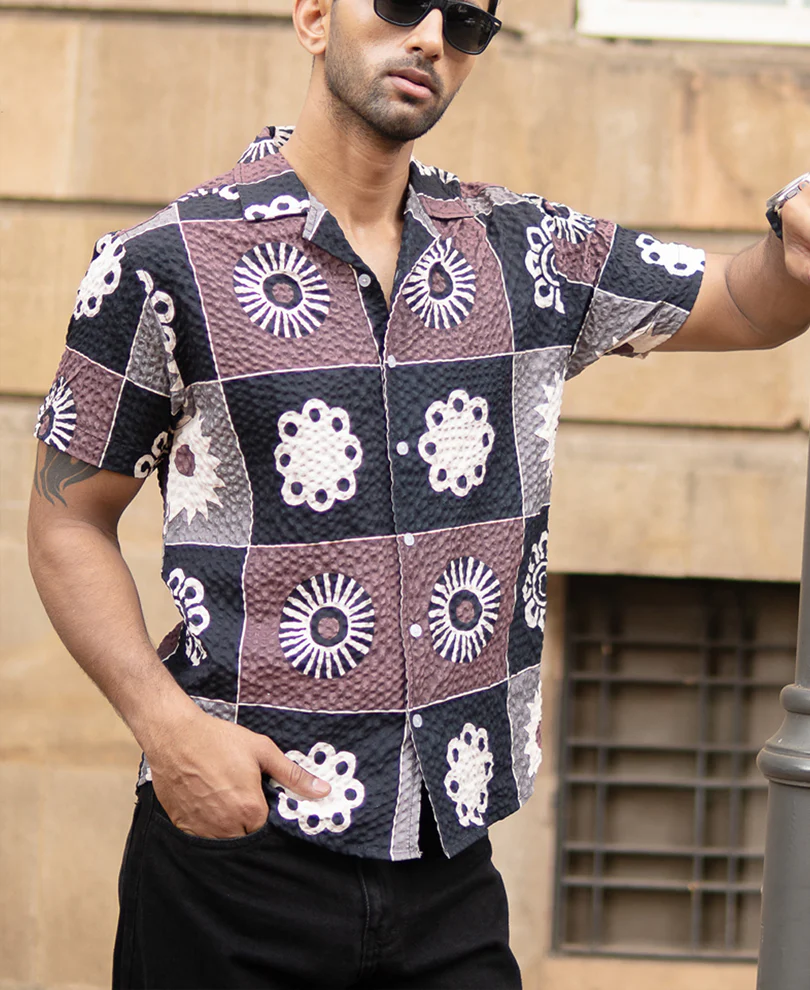 Multicolour Structure Print Shirt - Image 2
