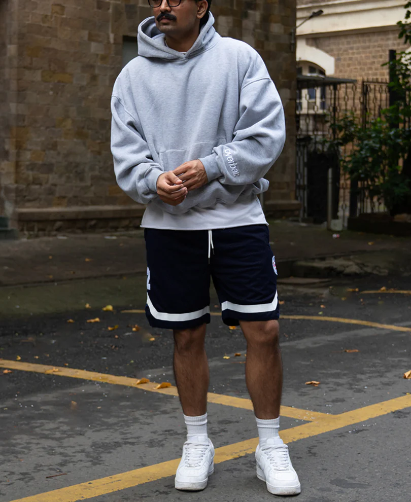 Navy Embroidered Mesh Short - Image 7