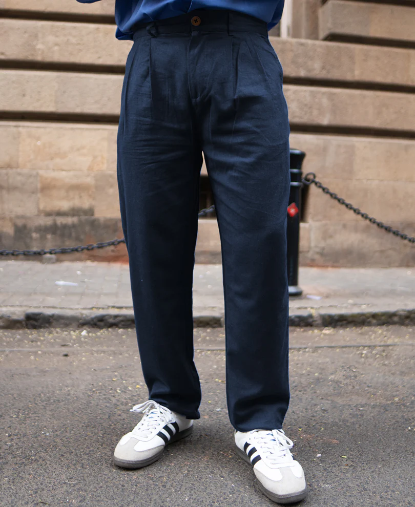 Navy Linen Pant - Image 3