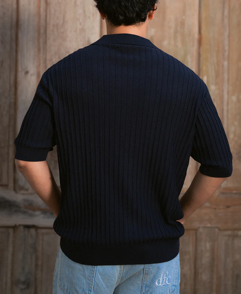 Navy Rib Knit Shirt - Image 6