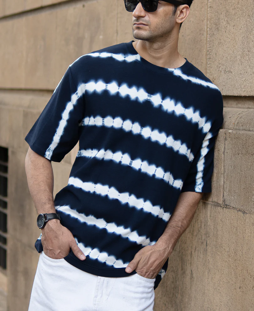 Navy Tie Dye T-Shirt 100% Cotton - Image 3