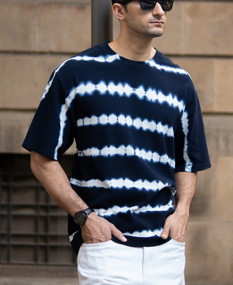 Navy Tie Dye T-Shirt 100% Cotton - Image 4