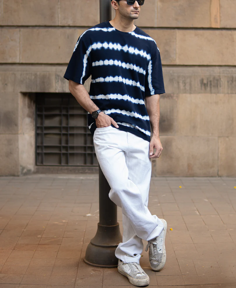 Navy Tie Dye T-Shirt 100% Cotton - Image 6
