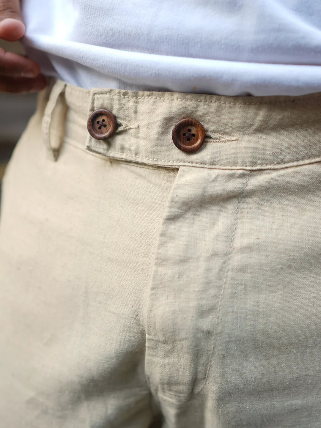 Off White Baggy Fit Linen Pants - Image 4