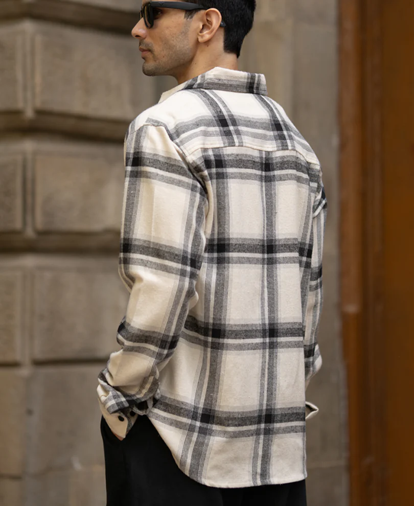 Off-White Brushed Checks Shirt - Image 6