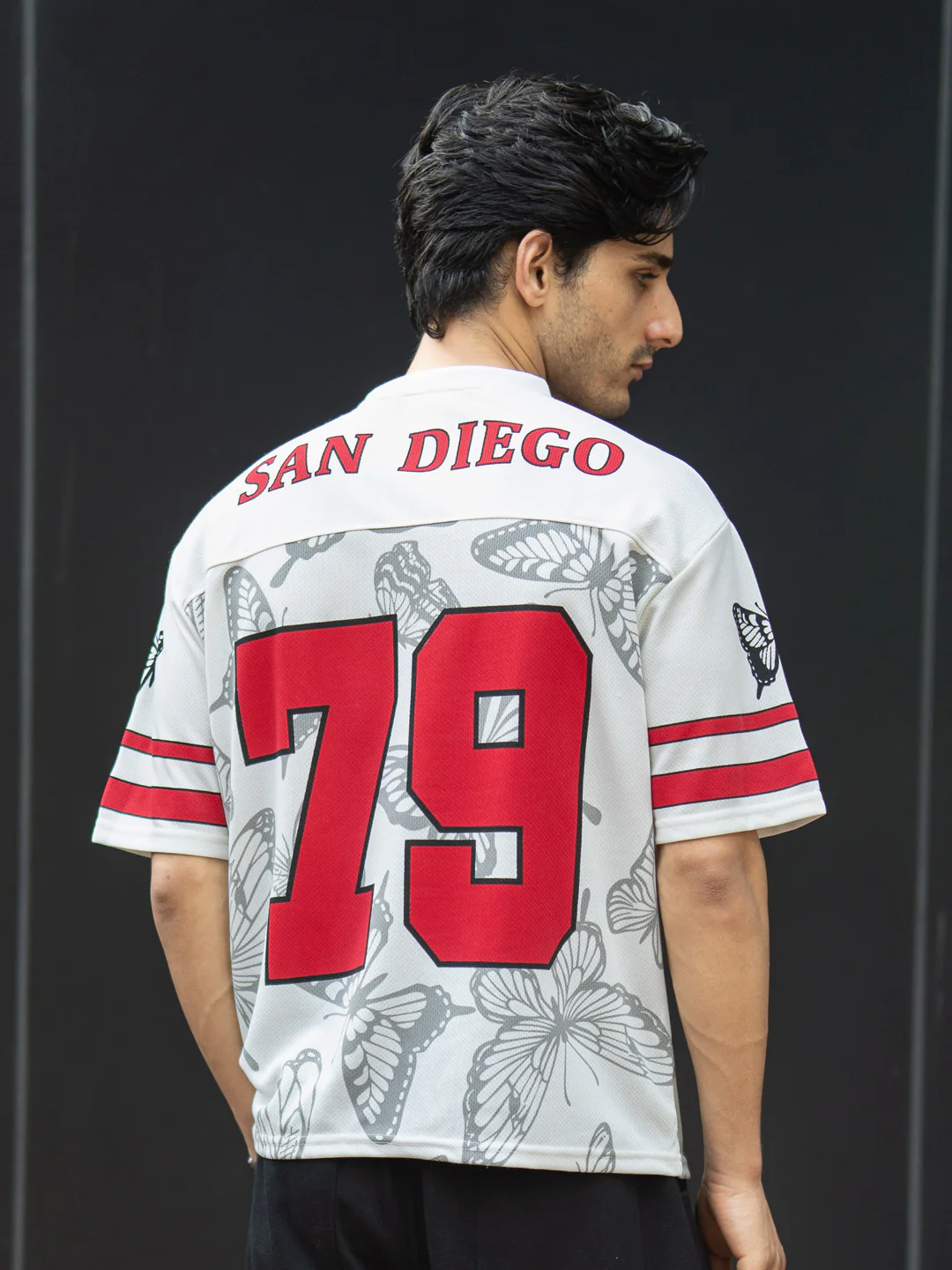 Off White Butterfly Print Jersey T-Shirt - Image 2