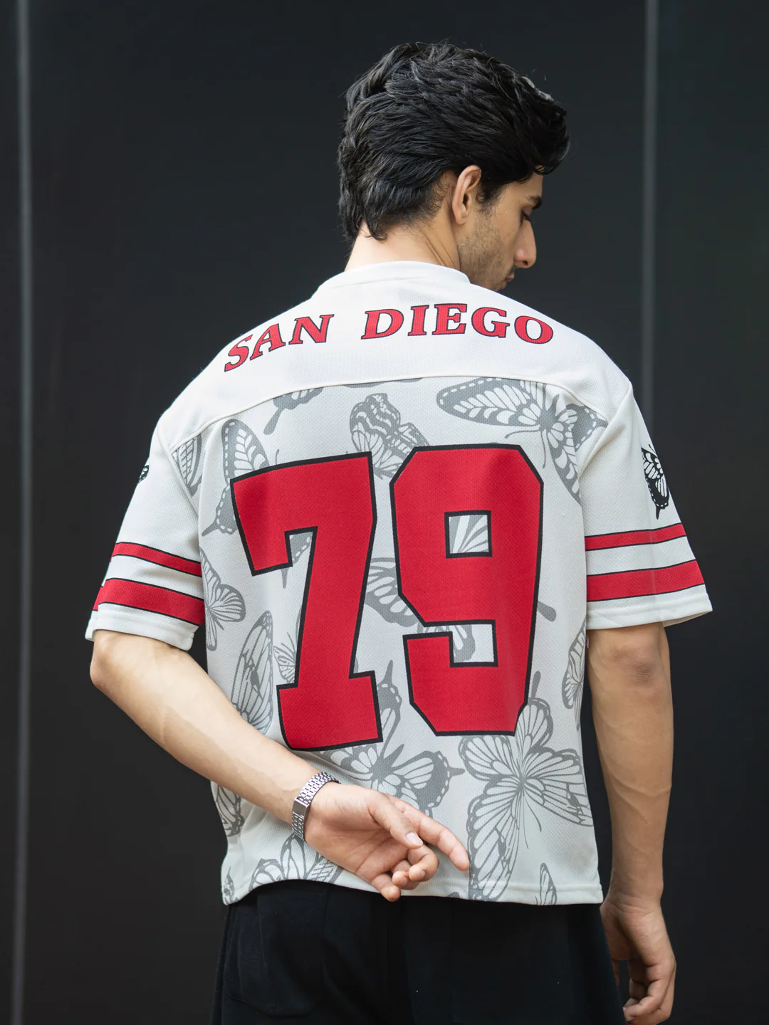 Off White Butterfly Print Jersey T-Shirt - Image 3
