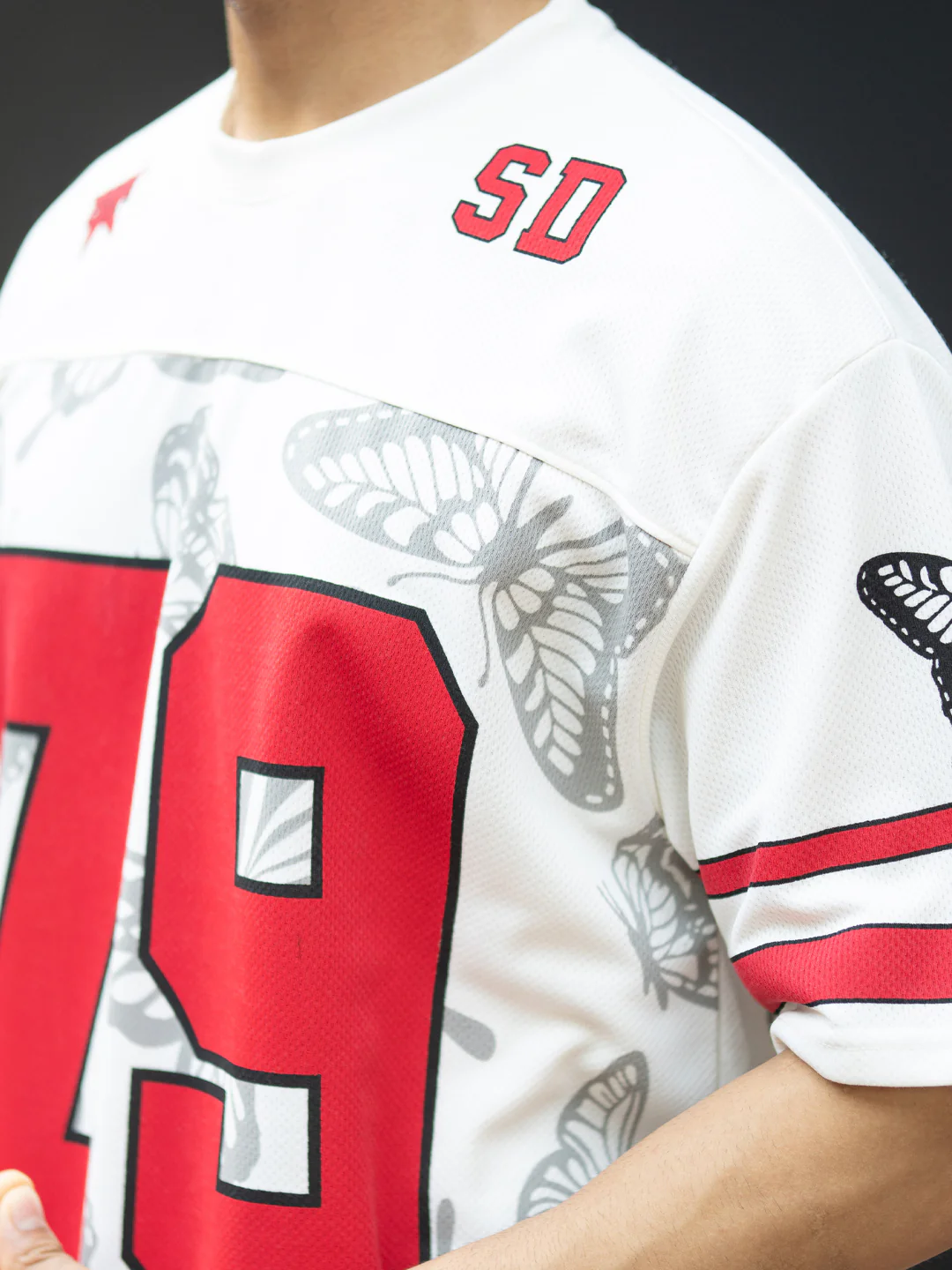 Off White Butterfly Print Jersey T-Shirt - Image 5