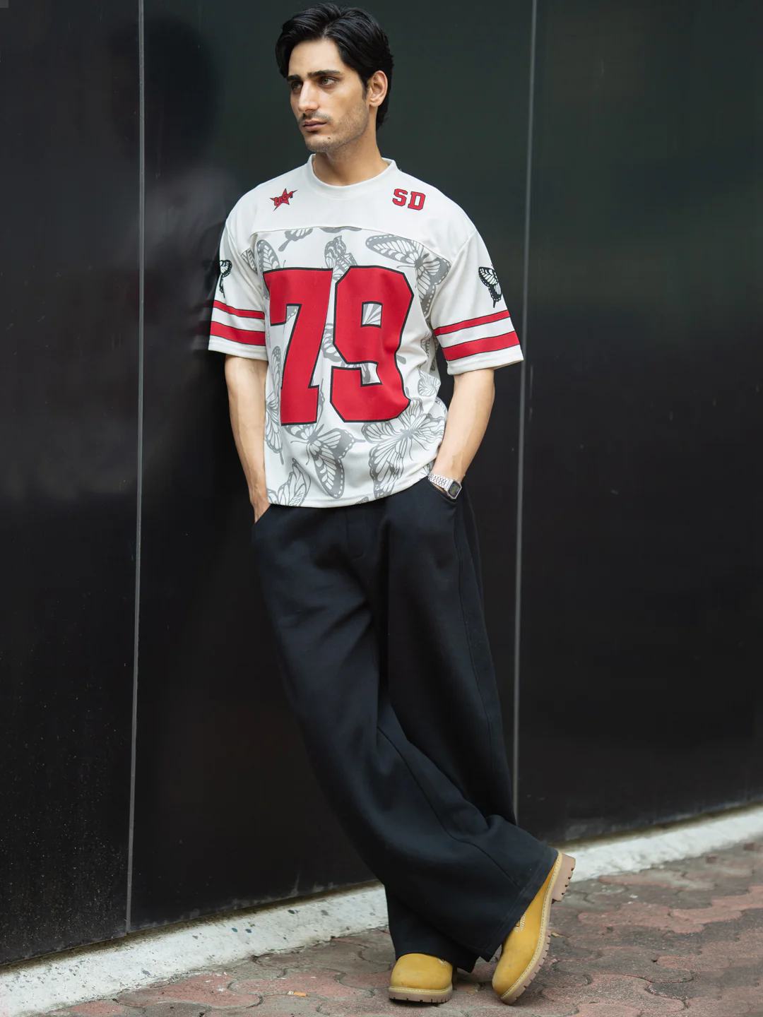 Off White Butterfly Print Jersey T-Shirt - Image 6