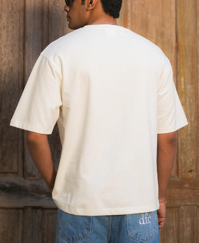 Off White Crochet Patch T-Shirt 100% Cotton - Image 5