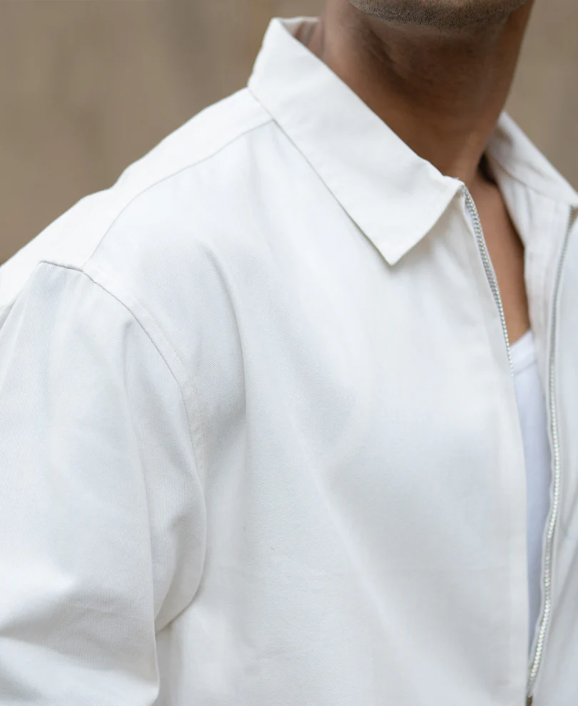 Off-White Embroidered Boxy Shirt 100% Cotton - Image 4