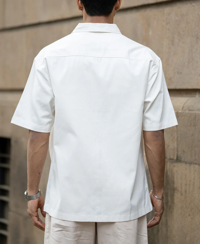 Off-White Embroidered Boxy Shirt 100% Cotton - Image 6