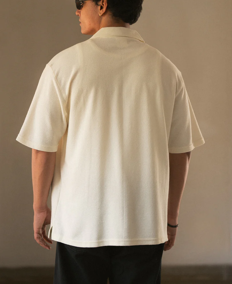 Off White Knit Embroidery Shirt - Image 5