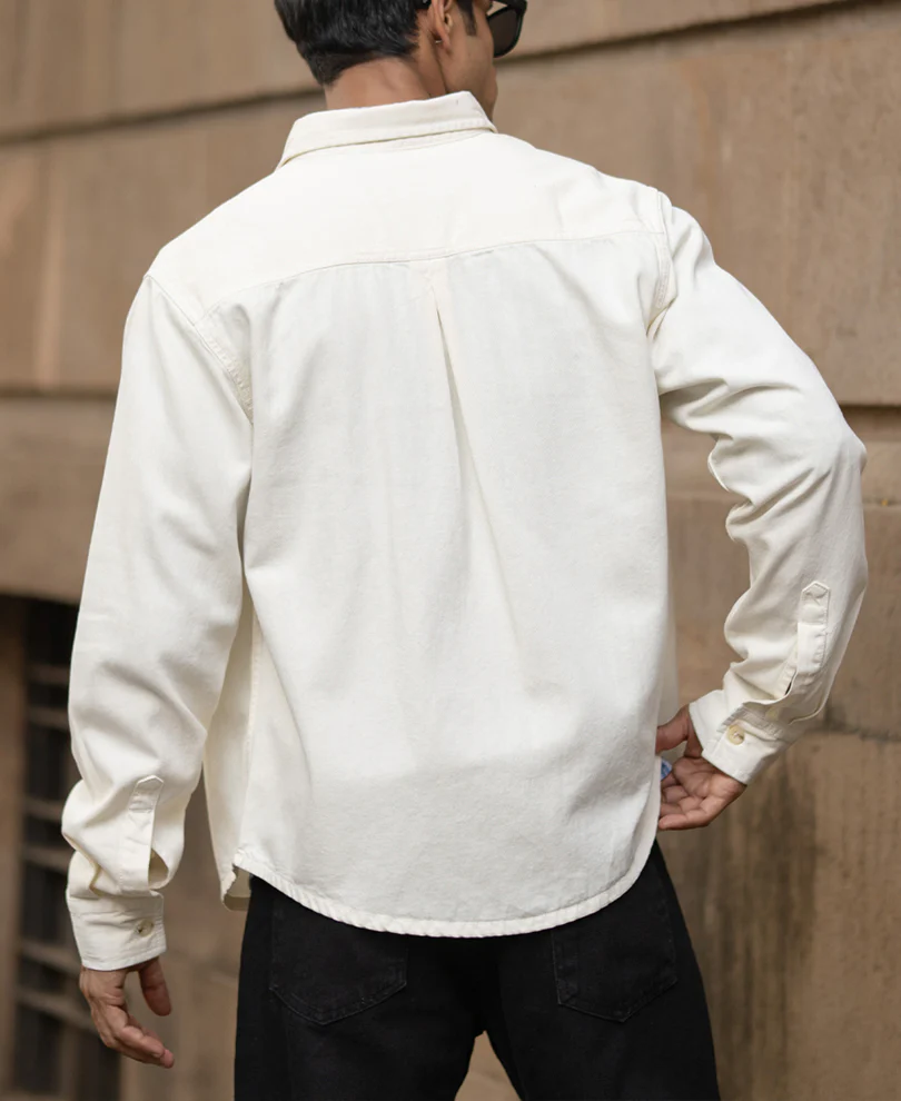 Off-White Structured Shirt With Pockets - Image 5